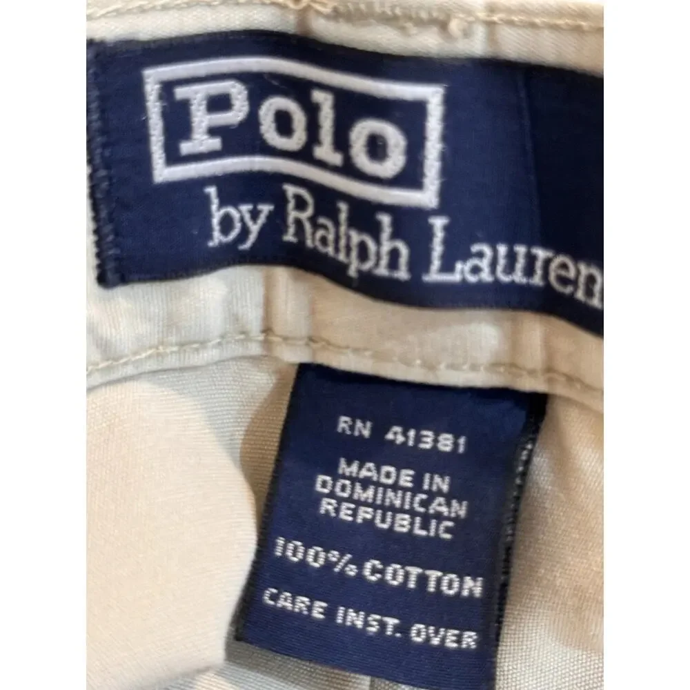 Polo Ralph Lauren Ethan Men's Beige Pleated Chino Pants 38x30 Classic Fit LY22